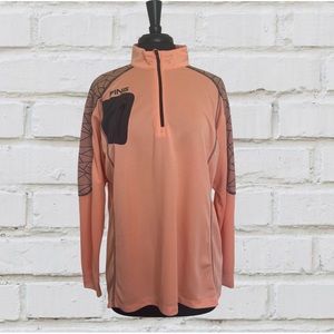 NWOT Women's Ping Performance Coral 3/4 Zip Pullover Size XXL